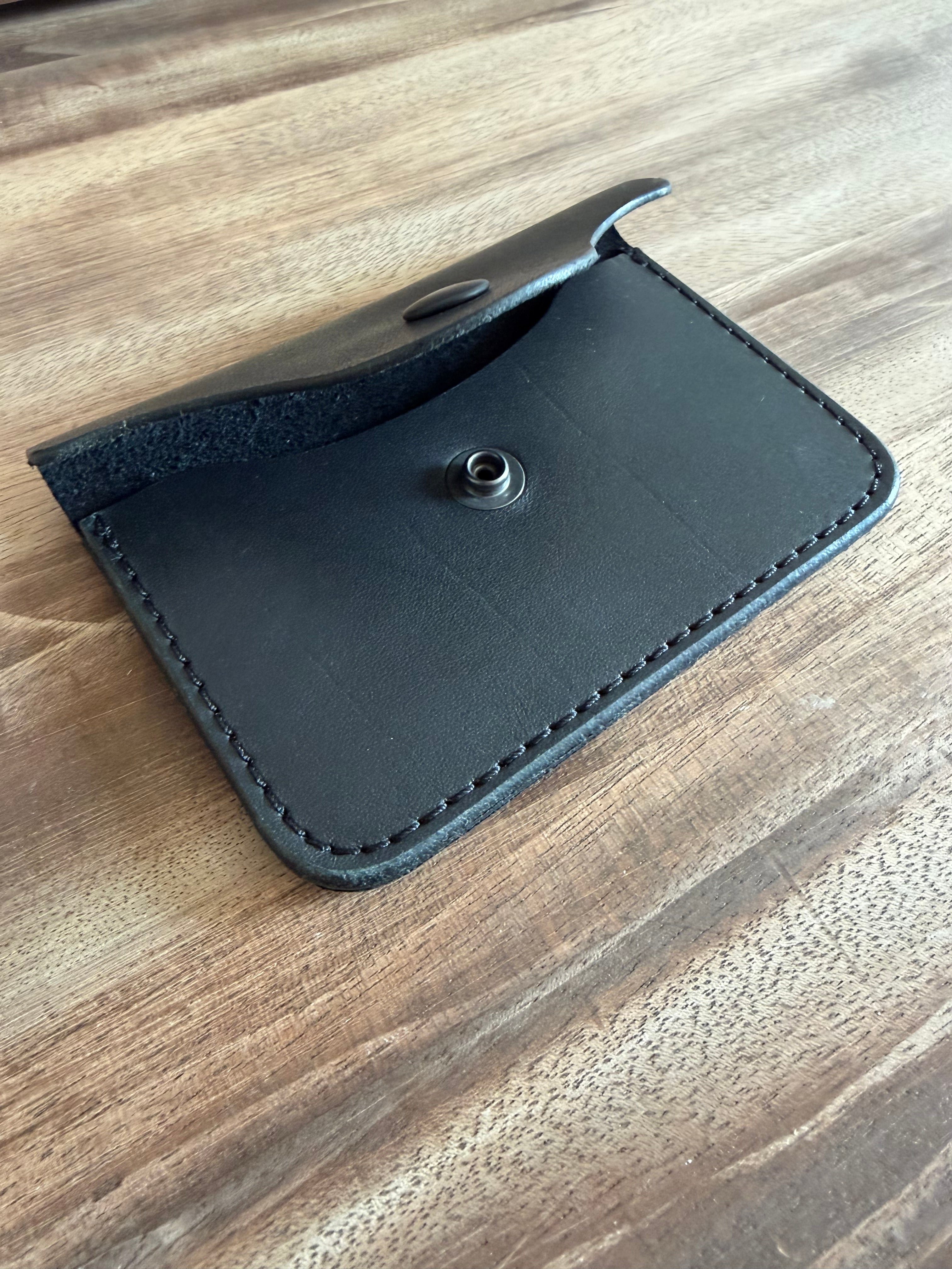 Black Leather Snap Wallet