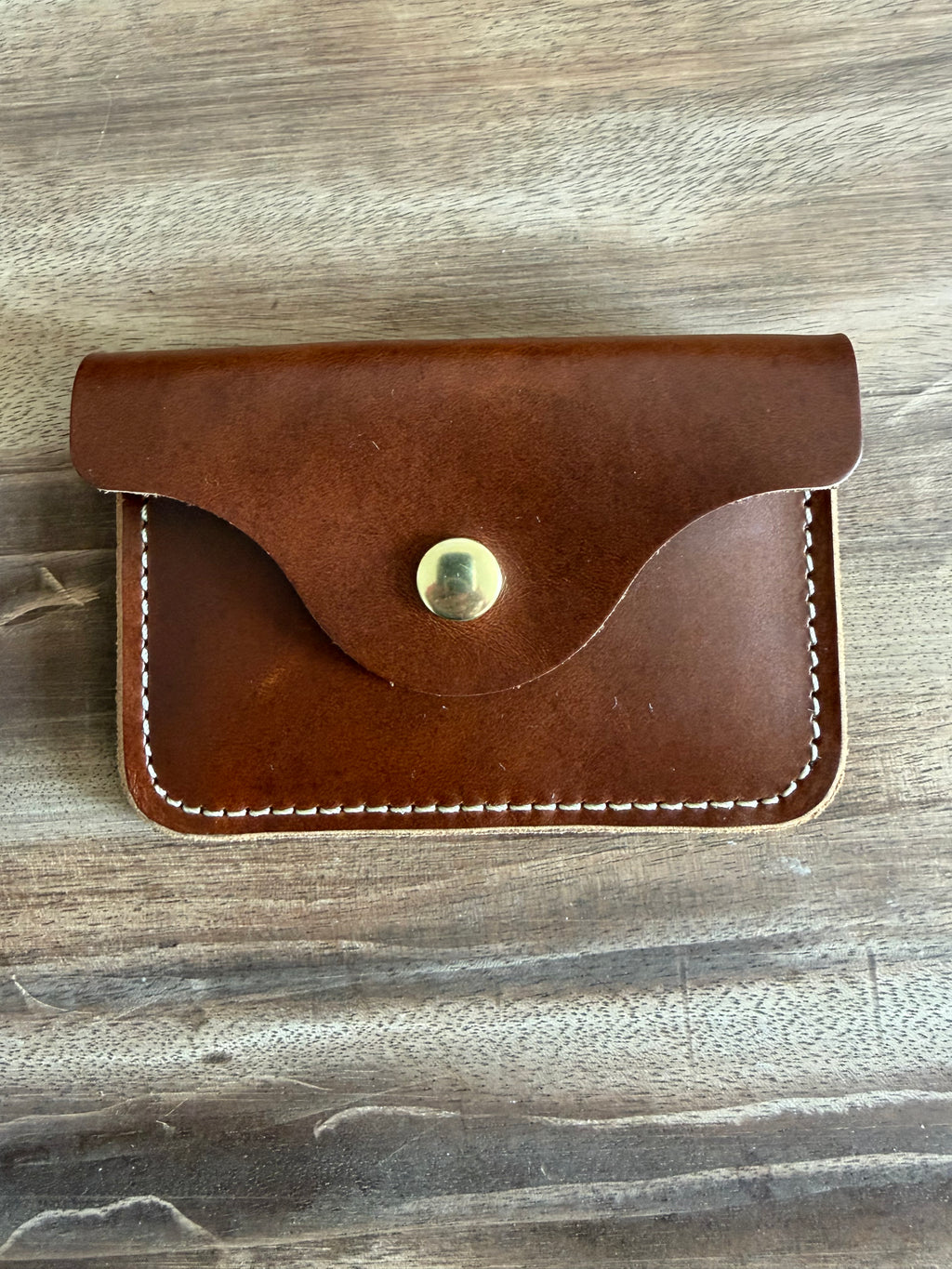 Deep Brown Leather Snap Wallet