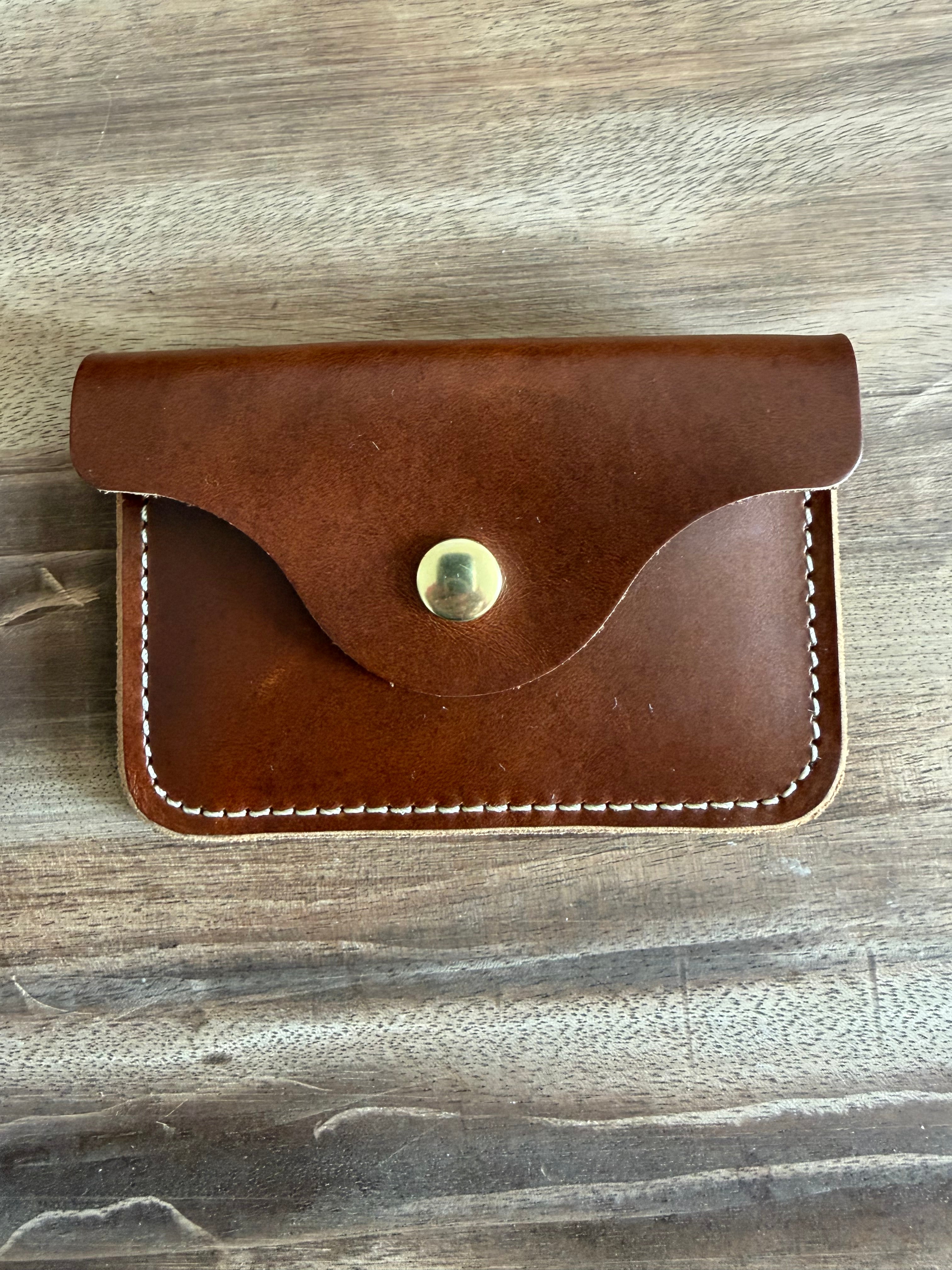 Deep Brown Leather Snap Wallet